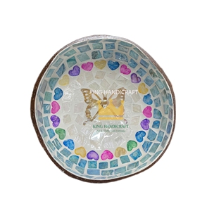 Bols en coquille de noix de coco laquée écologiques de haute qualité avec incrustation de nacre chatoyante pour la décoration de la maison, cadeau - Product Image 4