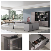 Meubles de rangement de bureau au design moderne, armoire de classement latérale en bois pour bureau, combinaison de bureaux de direction de luxe avec armoire de classement