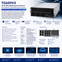Serveur IA en rack 4U TongTaiYi TTY TG659V2 double processeur AMD EPYC 7002/7003, 8 GPU, pour l'apprentissage profond, la formation de LLM, l'inférence et la plateforme HPC