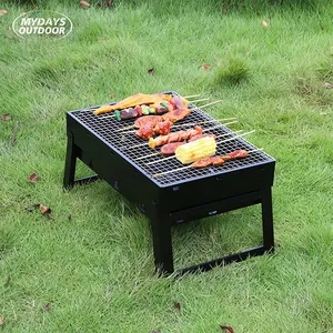 Mydays – Mini Barbecue multifonction léger pour Camping en plein air, Stable, facile à nettoyer, fer résistant aux hautes températures, pliable