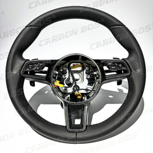 Vente directe d'usine, compatible avec <span class=keywords><strong>Porsche</strong></span> Panamera Cayenne Macan Cayman <span class=keywords><strong>GT4</strong></span> Boxster 718 981 911 GT, volant en fibre de carbone - Product Image 1