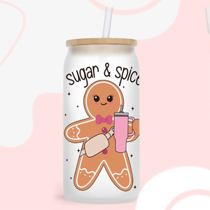 Envolturas para Vasos DTF de 16 oz, Adhesivos Navideños con Diseño de Gnomos, Adhesivos para Vasos con Diseño de Galleta de Jengibre, Adhesivos para Vasos con Protección UV - Product Image 4