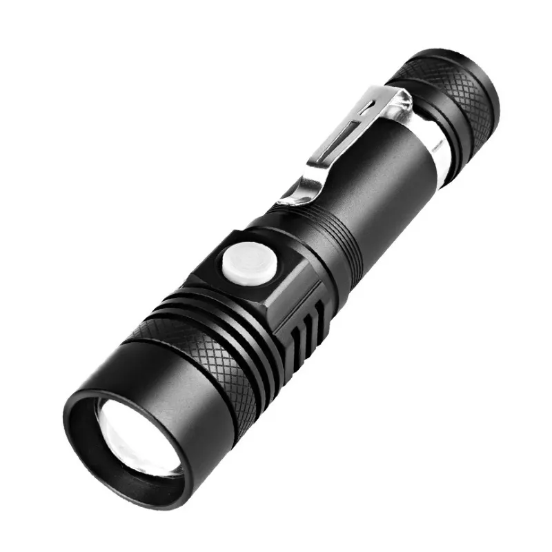 Outdoor USB Rechargeable Zoom Torch Light Waterproof Mini Pocket Usb Rechargeable Flashlight For Camping Hunting
