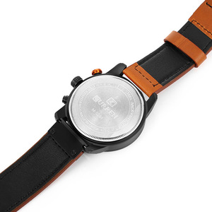 Montre-bracelet de luxe pour homme en cuir, à quartz analogique, en alliage, étanche, design sportif, avec réserve de marche - Product Image 5