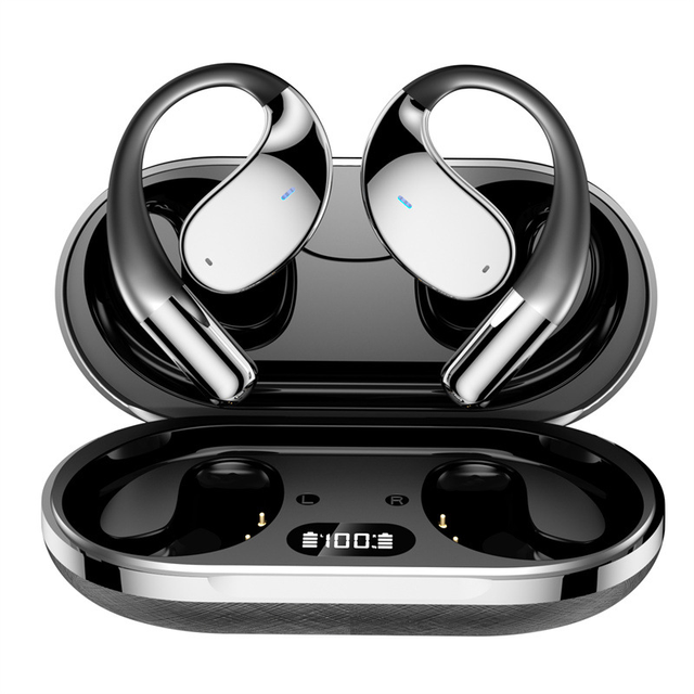 Q39 Open Ear AI Translator Earbuds Digital Display Real-Time 144 Languages 3-in-1 Wireless Earphone Charging Case ENC Noise
