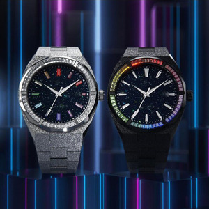 Reloj de pulsera de cuarzo de lujo, movimiento de cuarzo japonés, <span class=keywords><strong>cielo</strong></span> estrellado, polvo de estrellas, acero inoxidable, bisel de cristal azul, resistente al agua - Product Image 2