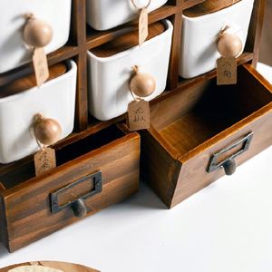 Juego de Recipientes Apilables Clásicos para Cocina, Recipientes de Cerámica con Soporte de Bambú - Product Image 3