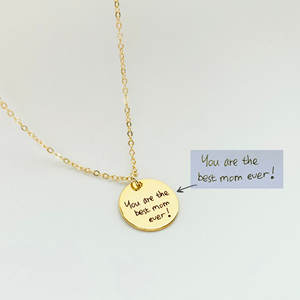Collana di nuova moda vera e propria collana per scrivere a mano collana disco regalo personalizzato per la mamma - Product Image 3