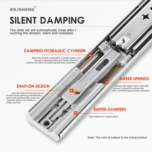 AOLI SHENG 53mm Breite Soft Closing Kugellager Hochleistungs-Teleskop kanal möbel Hardwar Küchen schrank Schubladen schiebe schiene - Product Image 2