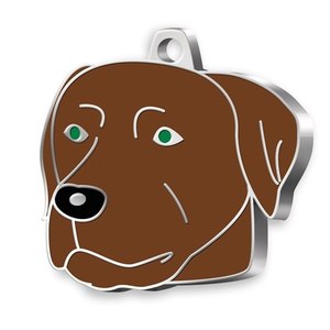 Medaglietta identificativa per cani Labrador marrone cioccolato smaltata - Product Image 1