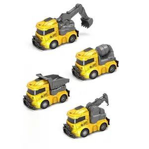 Mini Metal Construction Truck Toy Set 4 Assorted Die Cast Metal Construction Truck Toy