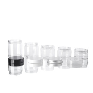 Tarro de plástico transparente para mascotas, lata de almacenamiento de comida de 16oz con tapa blanca y negra para té, miel, dulces, embalaje de galletas pequeñas - Product Image 2