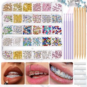 Meilleures ventes DIY Strass dentaire à fond plat couleurs assorties Outils de nail art et bijoux Kit de gemmes dentaires transfrontalier Ponceuse dentaire - Product Image 2