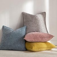 Housse de coussin solide moderne de luxe oreiller jacquard en chenille moelleux pour la décoration intérieure coussins en polyester doux pour hôtels