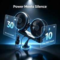 Ventilateur de voiture double tête, trois vitesses, 12V 24V, ABS, 10W, fixation par clip et ventouse, rotatif à 360°, avec fente pour diffuseur de parfum, allume-cigare