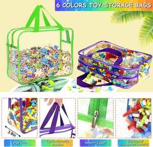 Reusable Custom Clear Waterproof PVC Toy Storage Bags Large Fashionable Zipper Closure Women Cosmetic <b>Makeup</b> <b>Cases</b> with Handle - Product Image 3