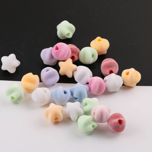 Cartoon Star Duck Flocked Acrylic Beads Mixed Shapes For Jewelry Making - Product Image 2