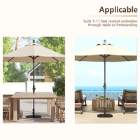 Base de parasol JH-Mech avec 4 patins antidérapants, pour balcons, terrasses, réglable, carrée, en acier noir, support de parasol d'extérieur portable