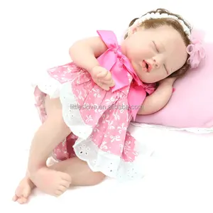 13 l inç 1.45kg Reborn silikon bebek bebek sütü yenidoğan bebek pembe elbise ile