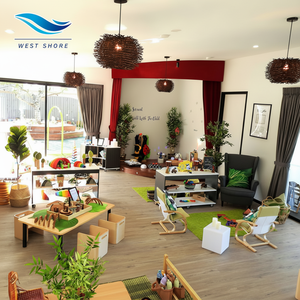 Juego de muebles de aula Montessori modernos para guardería, mesa de madera para niños, guardería, preescolar - Product Image 1