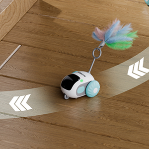 Juguete interactivo y de movimiento inteligente para mascotas de Interior para gatos Rompecabezas de gatito con control remoto de 2 velocidades con cazadores de aburrimiento de plumas - Product Image 5