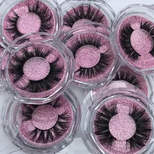 กล่องใส่ขนตาสีขาวและสีทอง,ขนตาขนมิงค์ทำมือขนาด25มม. ขนตา-Kiss Darling Lash-Nkd