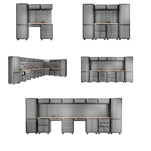 Modulare Hochleistungsgarage-Arbeitsbank hochtextiliges Körnchenpulver Sprühwerkzeug Oberflächenbehandlung Stahlplatte Werkzeug-Aufbewahrungsschrank