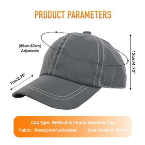 Gorra de Béisbol con Material Reflectante y Logotipo Personalizado, Unisex, Ajustable, para Deportes al Aire Libre, para Uso Casual en Primavera y Verano - Product Image 4
