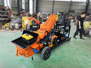 Tragbare elektrische Baumaschinen Kleine Hochmörtel-Sprüh zementmörtel pumpe Dieselbe triebene Mini-Beton pumpe - Product Image 2