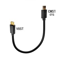 Adaptor Transfer Data Kamera OTG Berlapis Emas Tipe-C Male Sudut Kanan ke V3 Mini Micro USB 5-Pin
