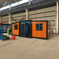 ZYBOX Maisons modulaires préfabriquées 20 pieds 40 pieds 2 chambres, Villa conteneur extensible, Mini-villa, Villa hôtel conteneur pliable