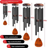 Carillon à vent transfrontalier en alliage d'aluminium, nouveau style, avec finition peinte par pulvérisation, classique, commémoratif, pour la maison et l'extérieur, cadeau décoratif