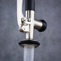 Robinet de cuisine Beelee professionnel à levier unique, chromé, avec douchette extractible à ressort, robinets de cuisine extractibles