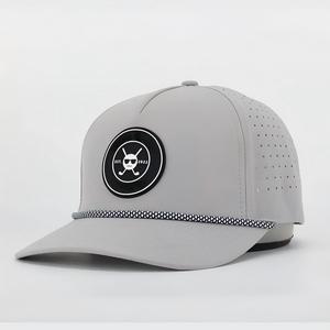 Gorras de Béisbol de 5 Paneles con Logotipo de Goma Totalmente Personalizado al por Mayor, Visera Perforada con Corte Láser, Cuerda, Unisex, Deportivas, Ajustables, <span class=keywords><strong>Gorra</strong></span> de Papá - Product Image 2