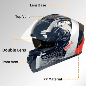 ハイト製品フルフェイスヘルメット大人用ヘッドガードユニセックスオートバイ用サイクリングクラッシュオートバイメーカー - Product Image 3