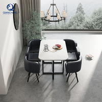 Tables de restaurant design moderne avec 6 chaises commercial utilisé restauration rapide loisirs luxe lieu d'économie table basse ensemble métal fer