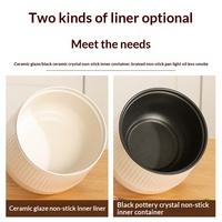 Mini cuiseur à riz électrique en acier inoxydable, capacité de 1 à 2 L, commande par bouton-poussoir, couvercle en verre trempé, classe énergétique A+++, pour la maison
