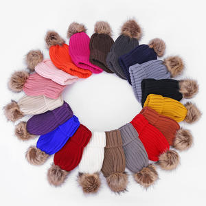 Mode tricot chaud crâne casquette 100% acrylique hiver chapeaux <span class=keywords><strong>pompon</strong></span> <span class=keywords><strong>bonnet</strong></span> chapeau pour les femmes avec <span class=keywords><strong>pompon</strong></span> - Product Image 2