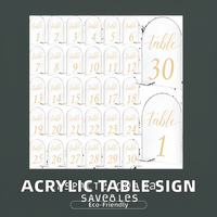 Supports de numéros de table de mariage modernes en acrylique transparent 10x15cm en gros, avec cartes de place pour centres de table en forme d'arche