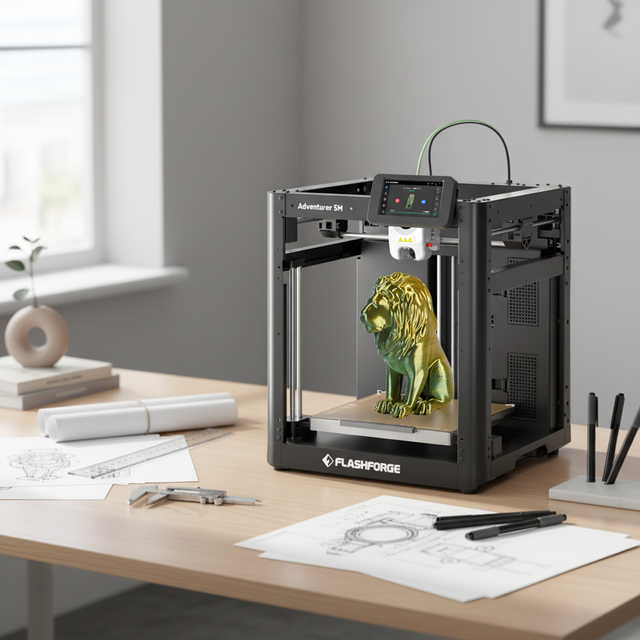Flashforge Adventurer 5M New High-Speed FDM 3D Printer 220x220x220mm Build Volume ABS/PLA Filament WiFi/USB Connectivity