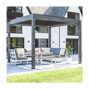Cadre en aluminium Pavillon pliable Gazebo bioclimatique <span class=keywords><strong>Pergola</strong></span> entièrement manuelle automatique <span class=keywords><strong>4x3</strong></span> en aluminium pour l'extérieur - Product Image 5