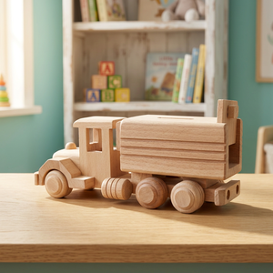 Wooden Truck <b>Toy</b> with Lid for Boys 8-13 Years <b>Educational</b> Eco-friendly & Non-toxic Pull-Back Customized Brand From Vietnam - Product Image 3