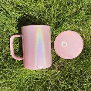 Us Warehouse 17Oz 15Oz Sublimation Blank Macaron Glitter Glass <b>Beer</b> With Rhinestone Diamond Lids Shimmer Camper Coffee Mug - Product Image 3