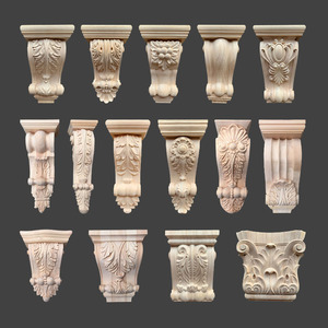 Corbel Decorativo <span class=keywords><strong>de</strong></span> Madera Grabado Tradicional Antiguo con Diseño <span class=keywords><strong>de</strong></span> Hojas <span class=keywords><strong>de</strong></span> Acanthus y Volutas, Ecológico, para Colgar en la Pared, Material <span class=keywords><strong>de</strong></span> Caucho Natural - Product Image 3