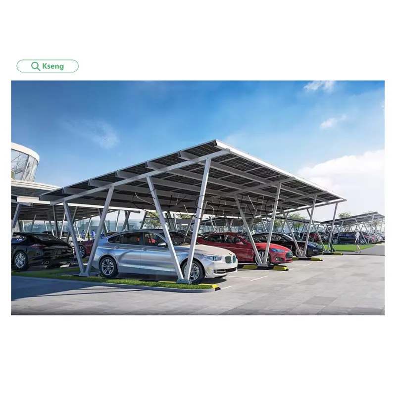 Kseng Aangepaste Solar Carport Aluminium Solar Carport Commerciële Solar Carports Voor Parkeren