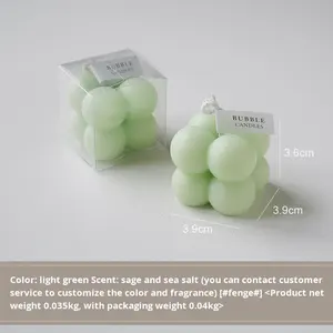 Petite bougie parfumée en cire de soja artisanale en forme de bulle, mignonne, multi-parfumée, moderne, pour anniversaire, Saint-Valentin - Product Image 4
