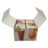 Boîte d'emballage en carton ondulé de haute qualité pour quatre verres avec séparateur verrouillable, fournisseur de boîtes d'emballage personnalisées