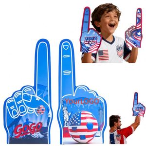 Custom LOGO 18 in <b>EVA</b> Giant Foam Finger Cheerleading Gloves for Athletics Soccer Celebration Cheerleading Local Sport Occasions - Product Image 1