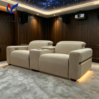Canapé inclinable électrique 2 places en métal et tissu, avec appuie-tête motorisé, surdimensionné, modulaire, pour home cinéma et salon