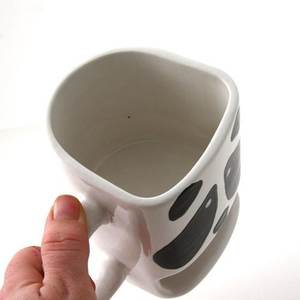 Tasse noire en céramique avec porte-biscuits, mug punk <span class=keywords><strong>Panda</strong></span> - Product Image 2